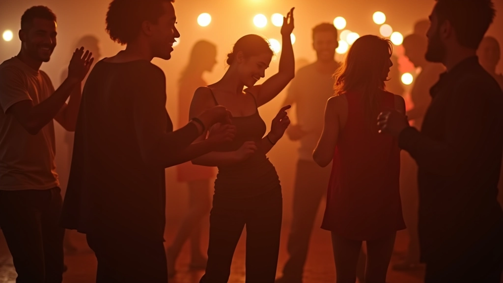 Adults dancing together at a social dance event in Prague